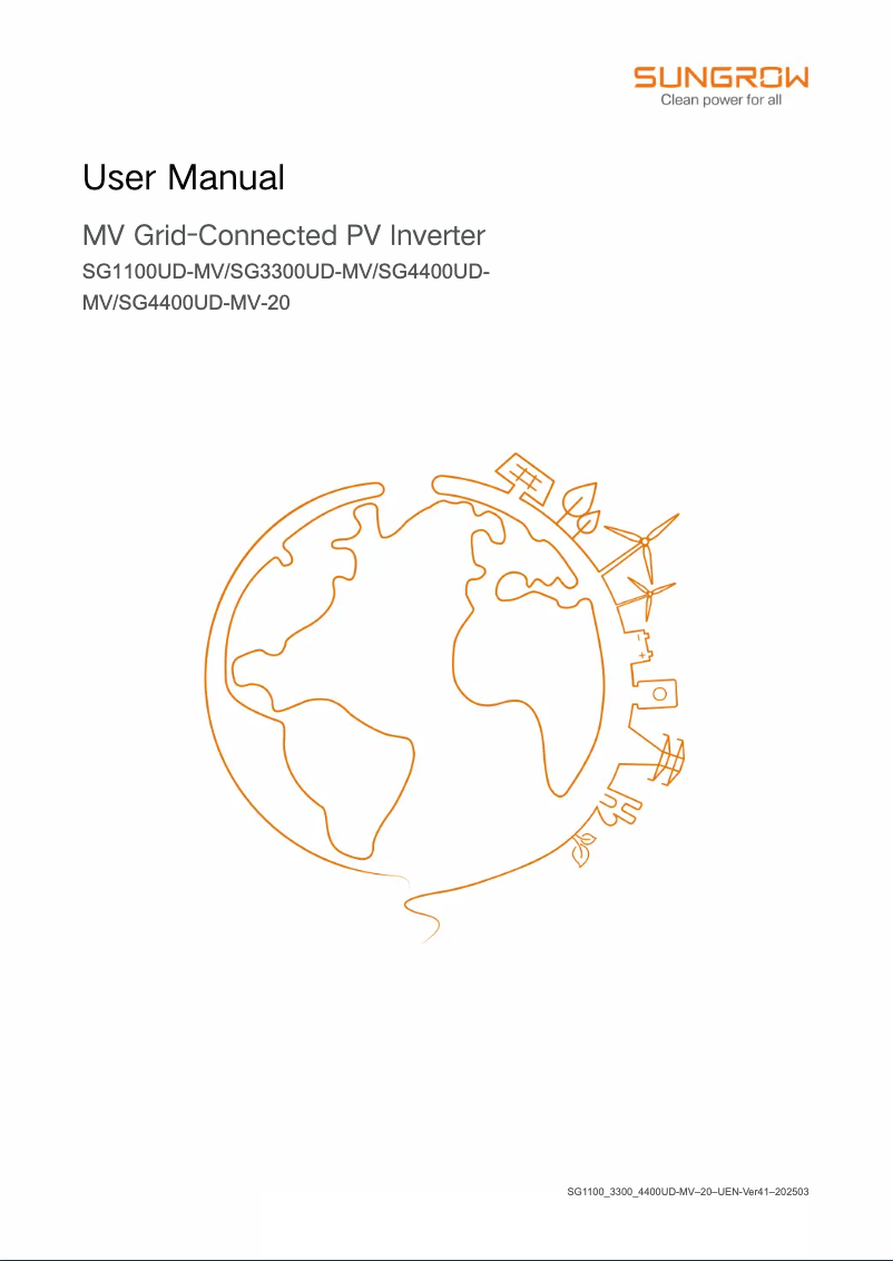 Página 1 del manual Manual de usuario Sungrow SG3300UD-MV