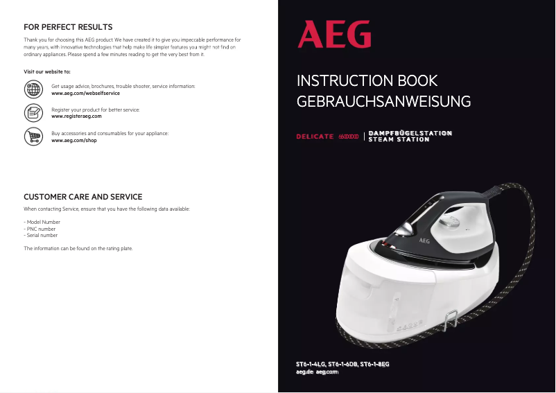 Página 1 del manual Manual de usuario AEG Delicate 6000 ST6-1-8EG