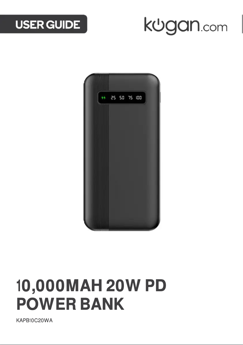 Page 1 de la notice Manuel utilisateur Kogan KAPB10C20WA