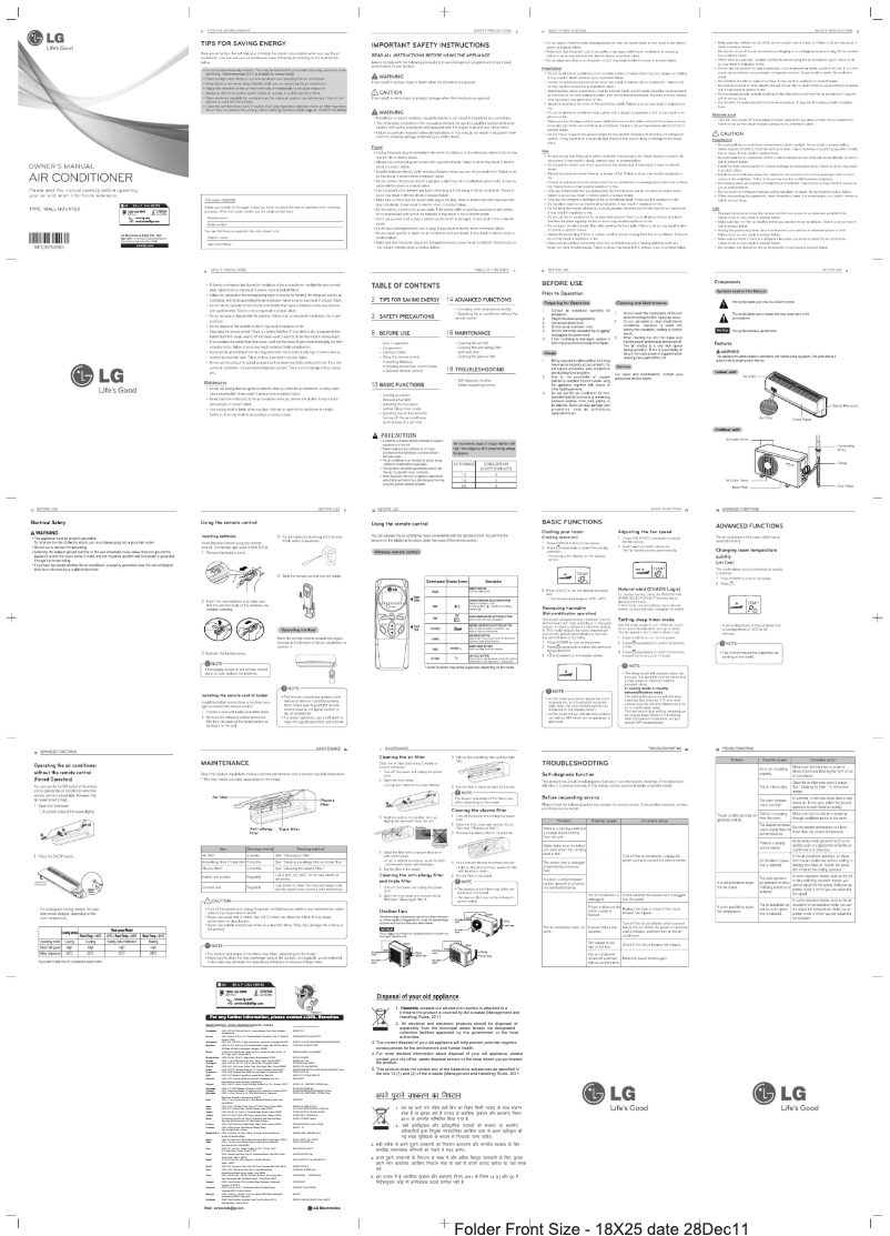 Page 1 de la notice Manuel utilisateur LG LSN3UR3A