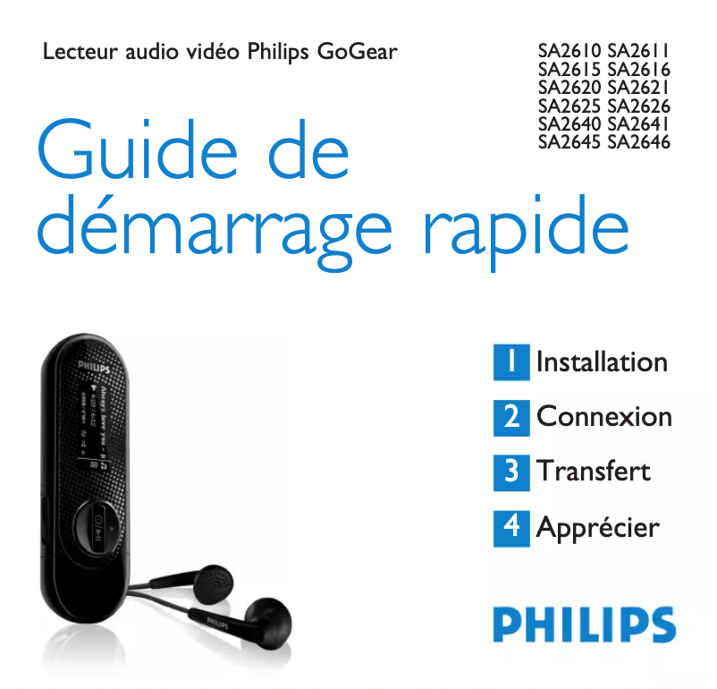 Image de la première page du manuel de l'appareil GoGear SA2645