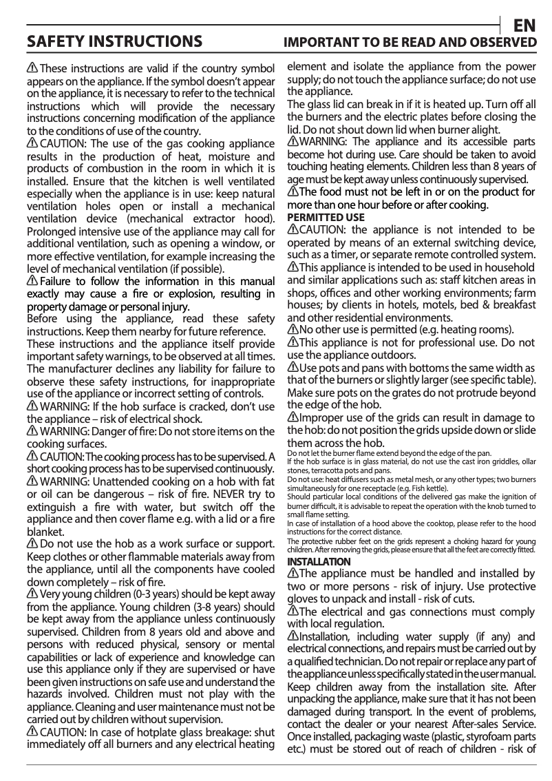 Page 1 de la notice Manuel d'utilisation et d'entretien Whirlpool TGML 660 IX