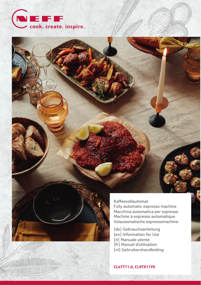 Page 1 of the manual User Manual Neff CL9TX11Y0