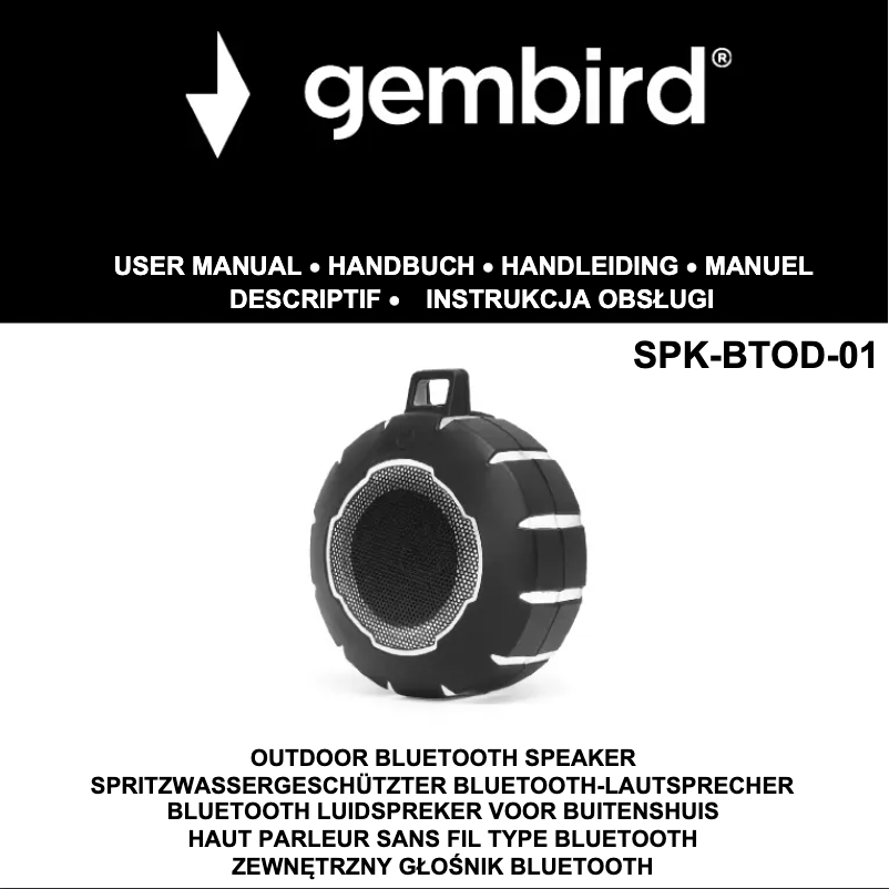 Page 1 de la notice Manuel utilisateur Gembird SPK-BTOD-01