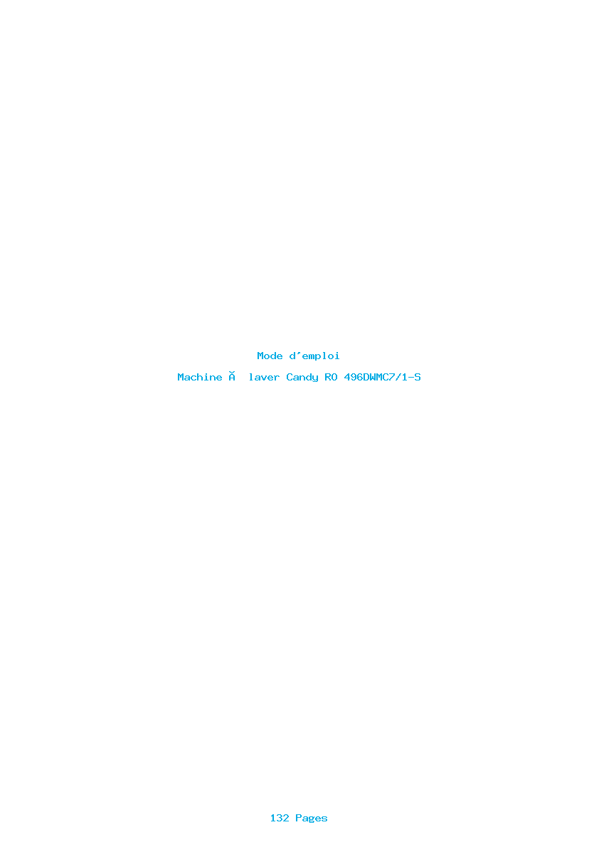 Page 1 de la notice Mode d'emploi Candy RO 496DWMC7/1-S