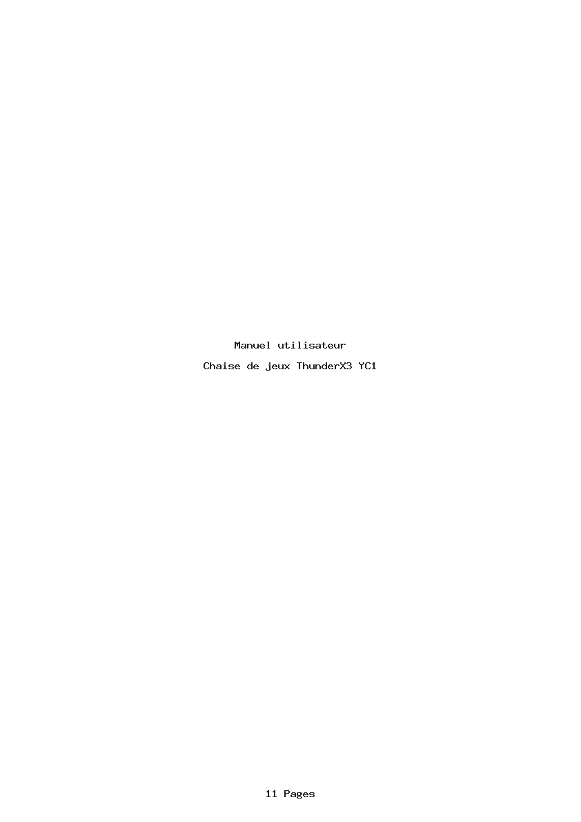 Page 1 de la notice Manuel utilisateur ThunderX3 YC1