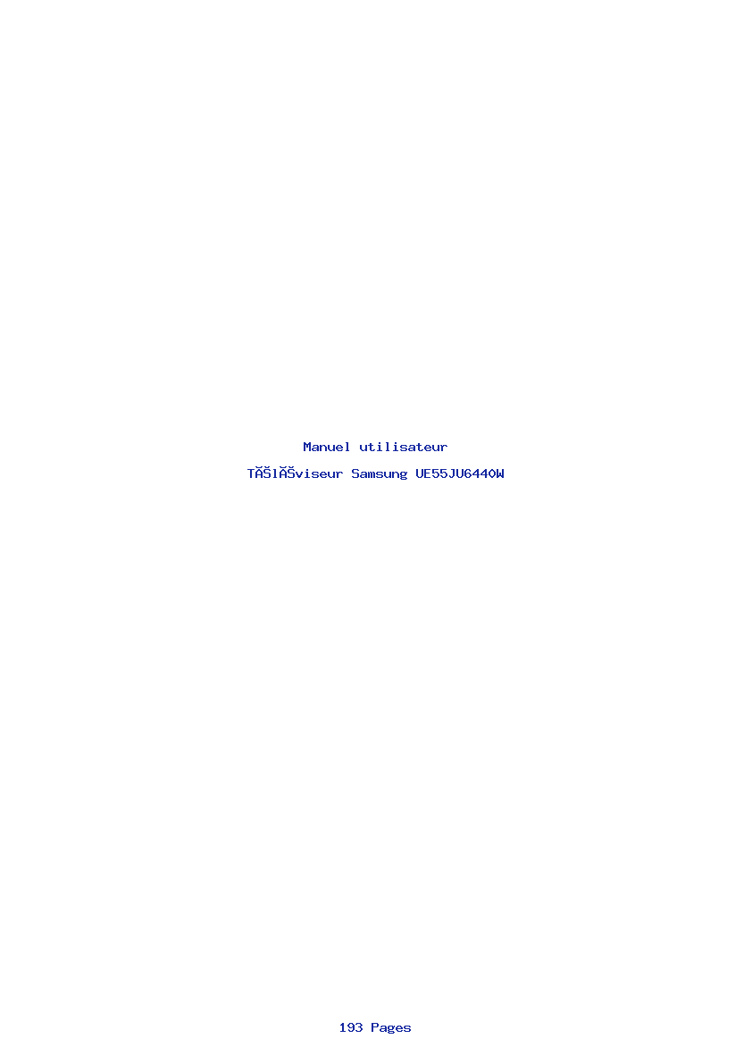 Page 1 de la notice Manuel utilisateur Samsung UE55JU6440W