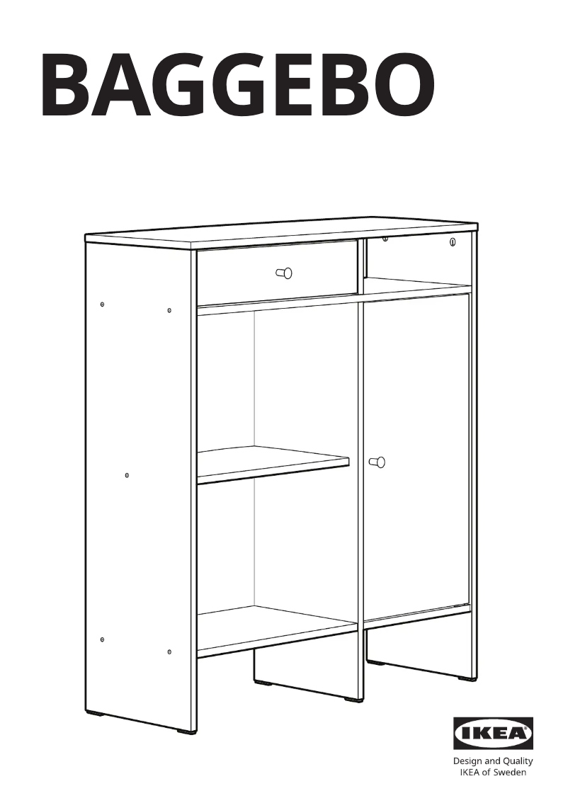Page 1 de la notice Manuel utilisateur Ikea BAGGEBO 405.536.16