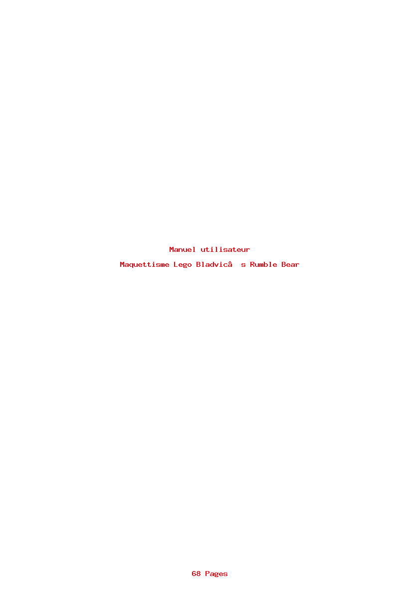 Page 1 de la notice Manuel utilisateur Lego Bladvic’s Rumble Bear