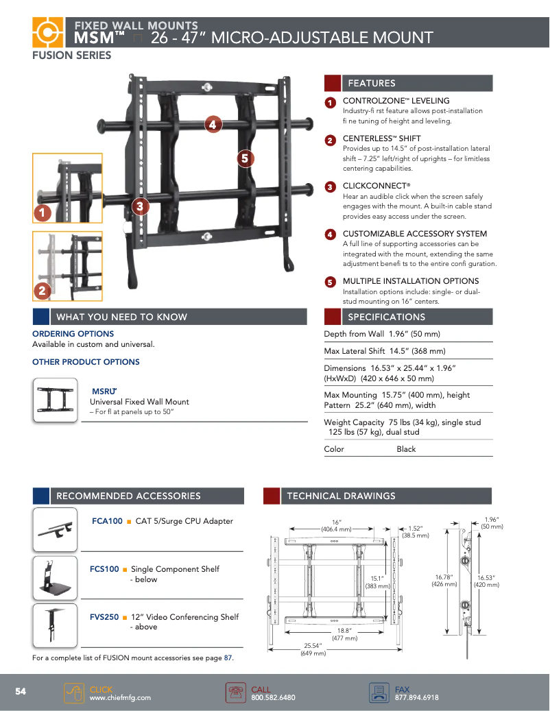 Page 1 de la notice Manuel utilisateur Chief MSM3124