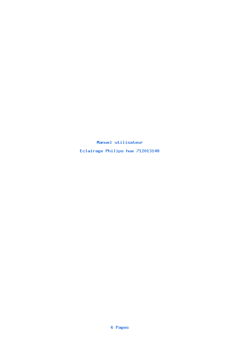 Page 1 de la notice Manuel utilisateur Philips hue 712013148