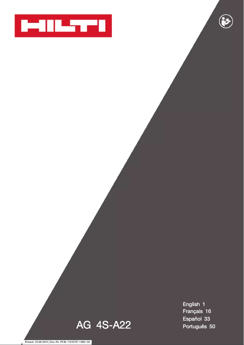 Page 1 de la notice Manuel utilisateur Hilti AG 4S-A22