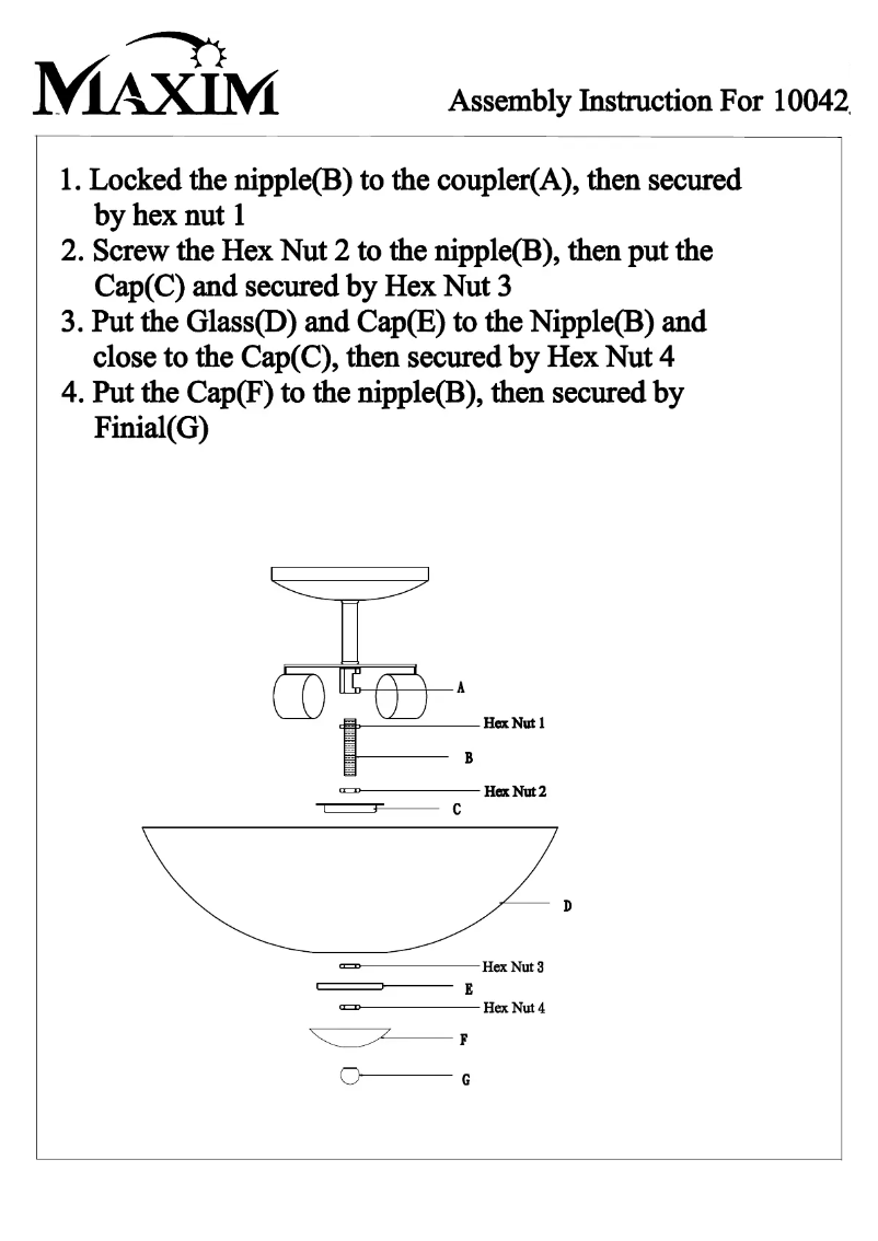 Page 1 de la notice Manuel utilisateur Maxim 10042FTOI