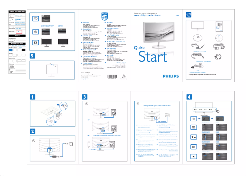 Page 1 de la notice Guide de démarrage rapide Philips 227E6LDSD