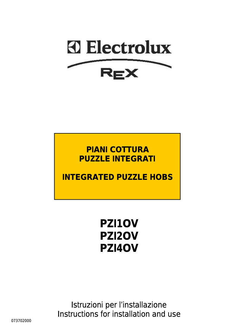 Page 1 de la notice Manuel utilisateur Rex PZI4OV