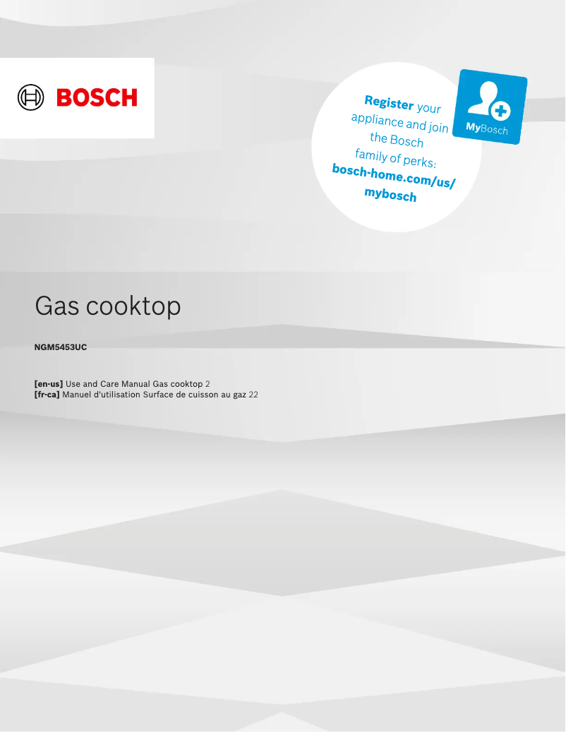 Page 1 de la notice Manuel utilisateur Bosch NGM5453UC