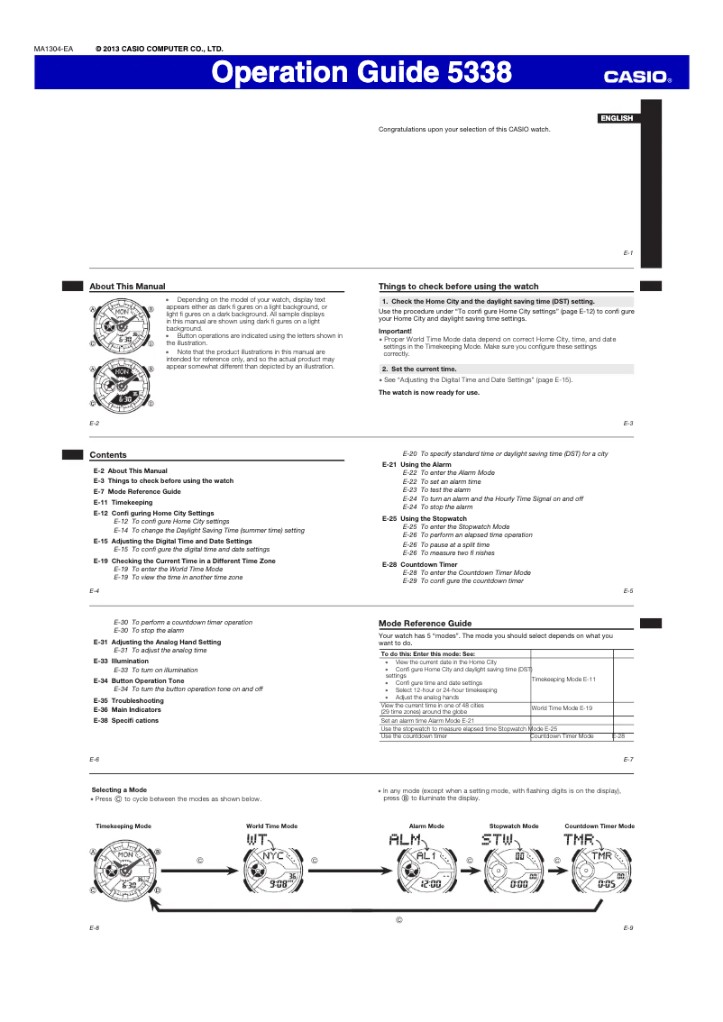 Page 1 de la notice Manuel utilisateur Casio Baby-G BA-110-1AER