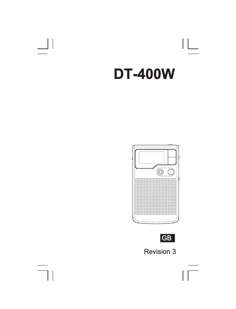 Page 1 of the manual Instruction Manual Sangean DT-400W