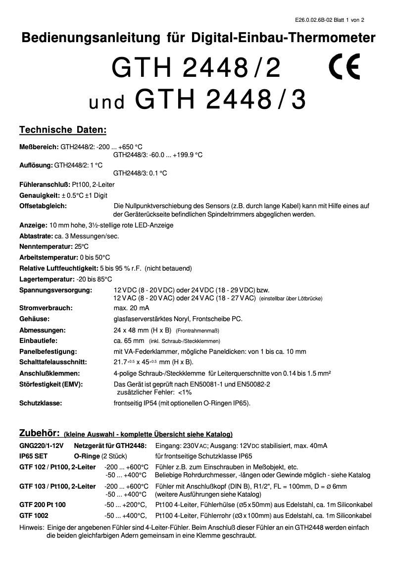 Página 1 del manual Manual de usuario Greisinger GTH2448/3