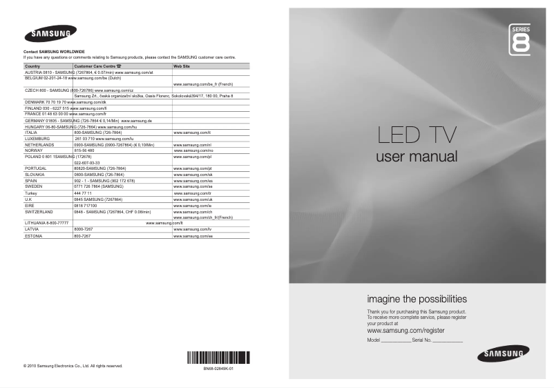 Página 1 del manual Manual de usuario Samsung UE65C8790XS