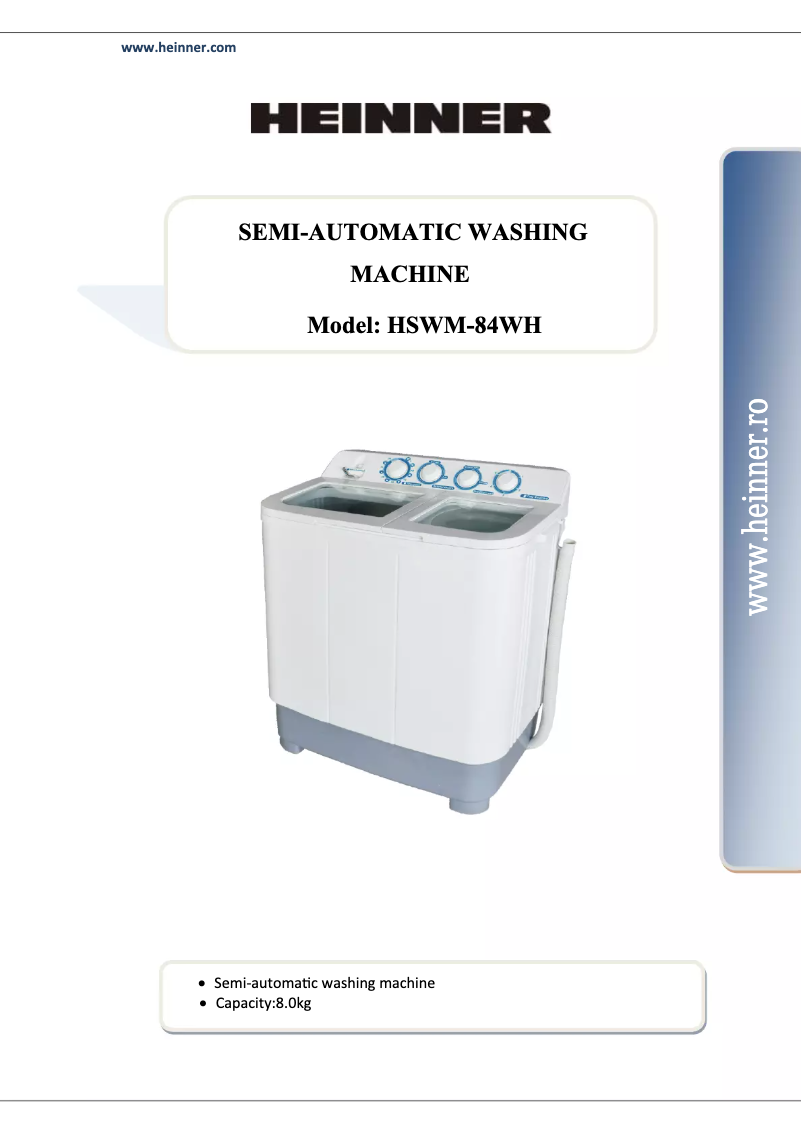 Página 1 del manual Manual de usuario Heinner HSWM-84WH