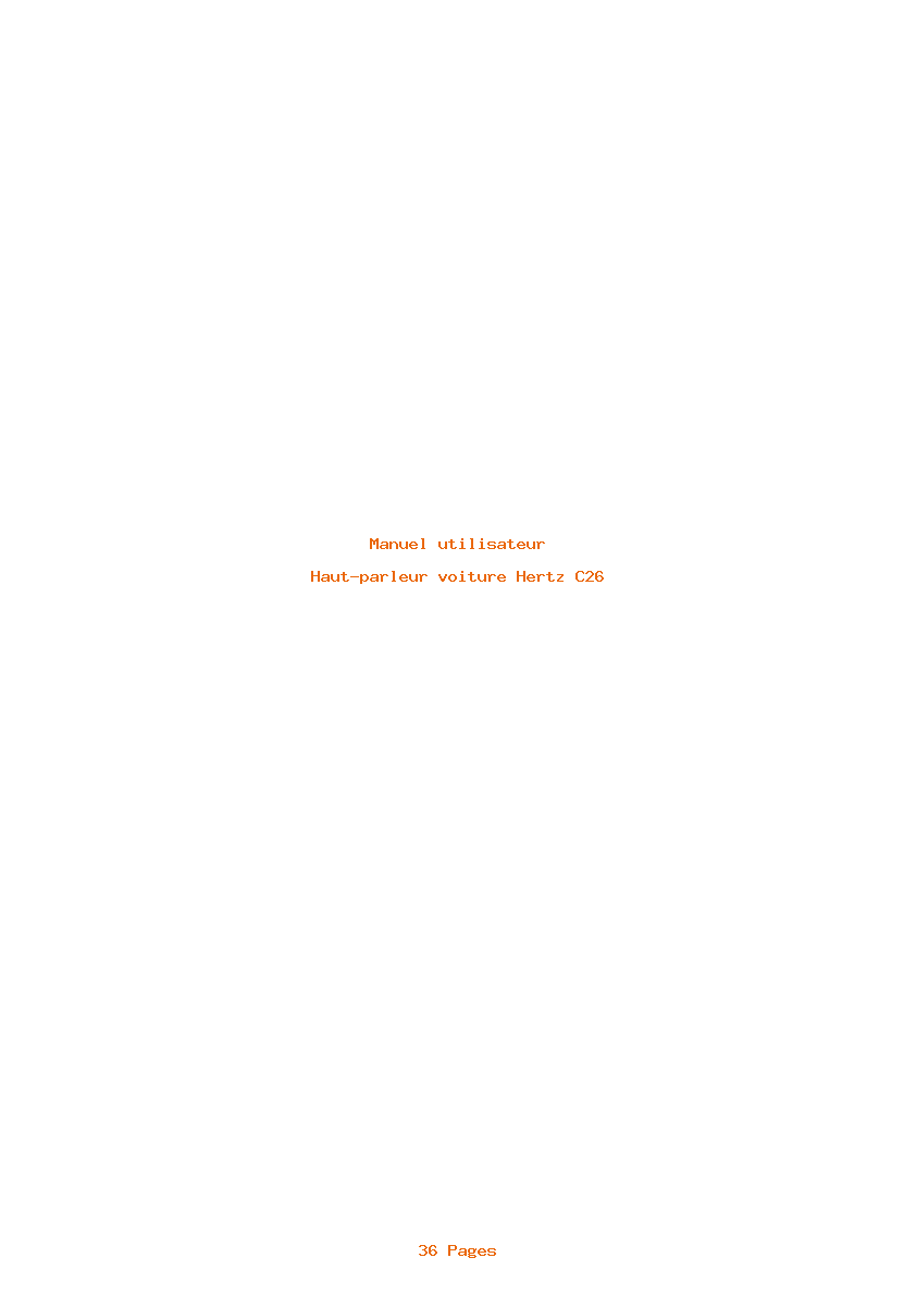 Page 1 de la notice Manuel utilisateur Hertz C26