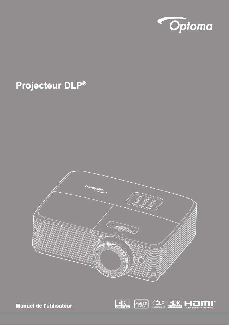 Page 1 de la notice Manuel utilisateur Optoma EH339