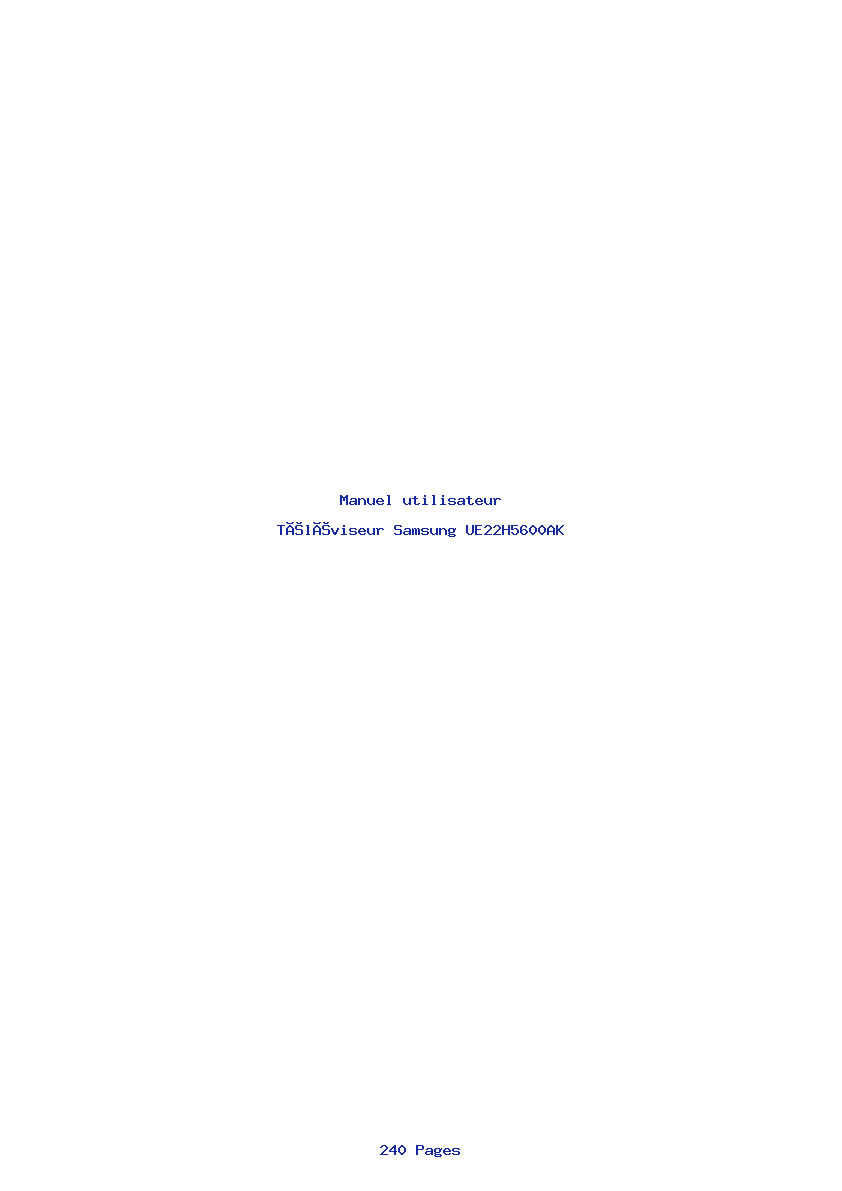 Page 1 de la notice Manuel utilisateur Samsung UE22H5600AK