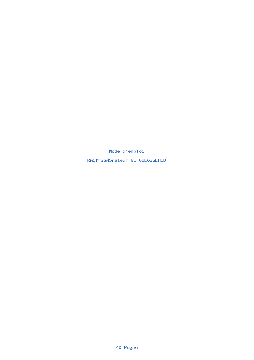 Page 1 de la notice Mode d'emploi GE GDE03GLHLB