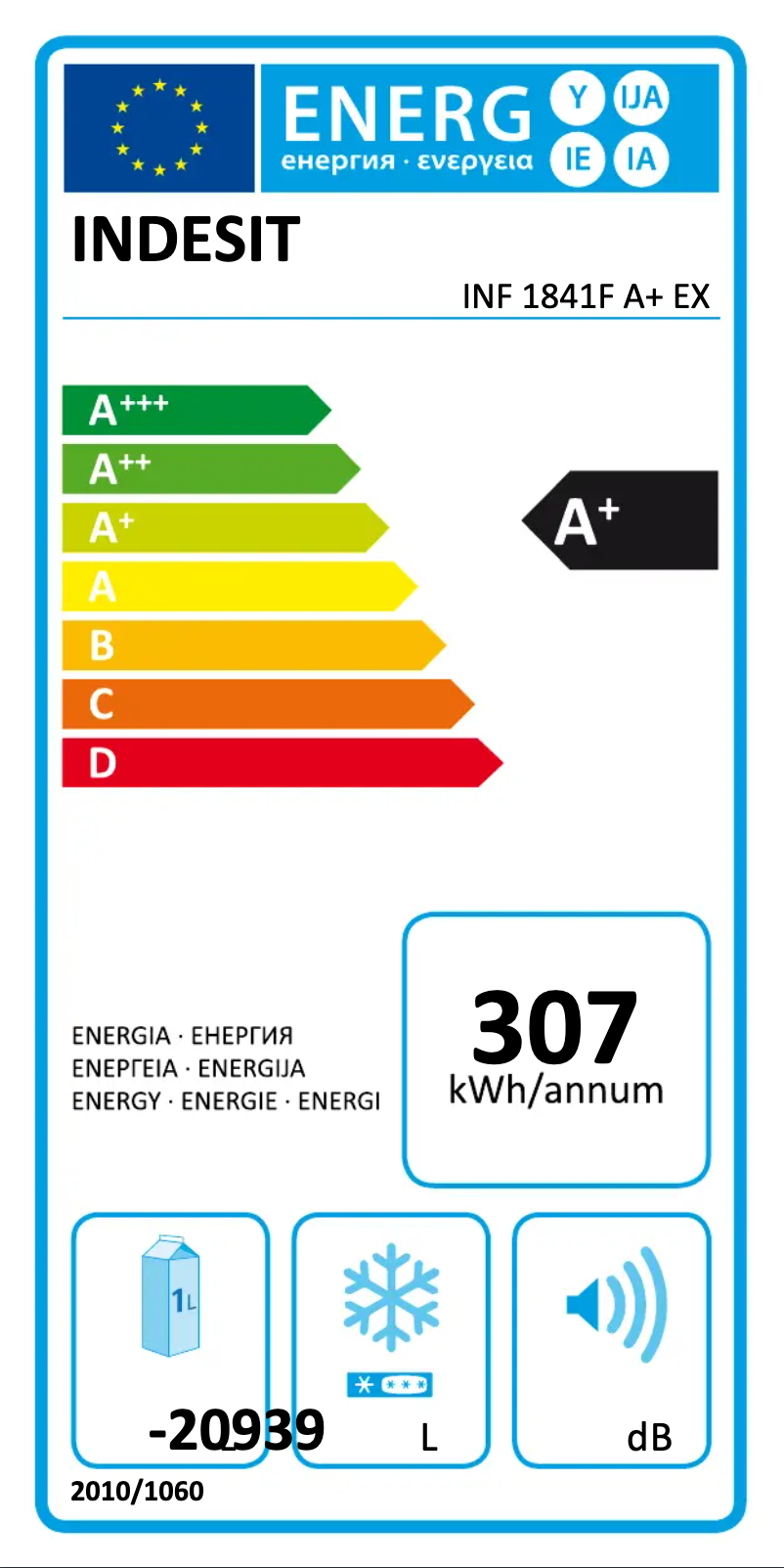 Page n°1 - Manuel utilisateur Indesit INF 1841F A+ EX