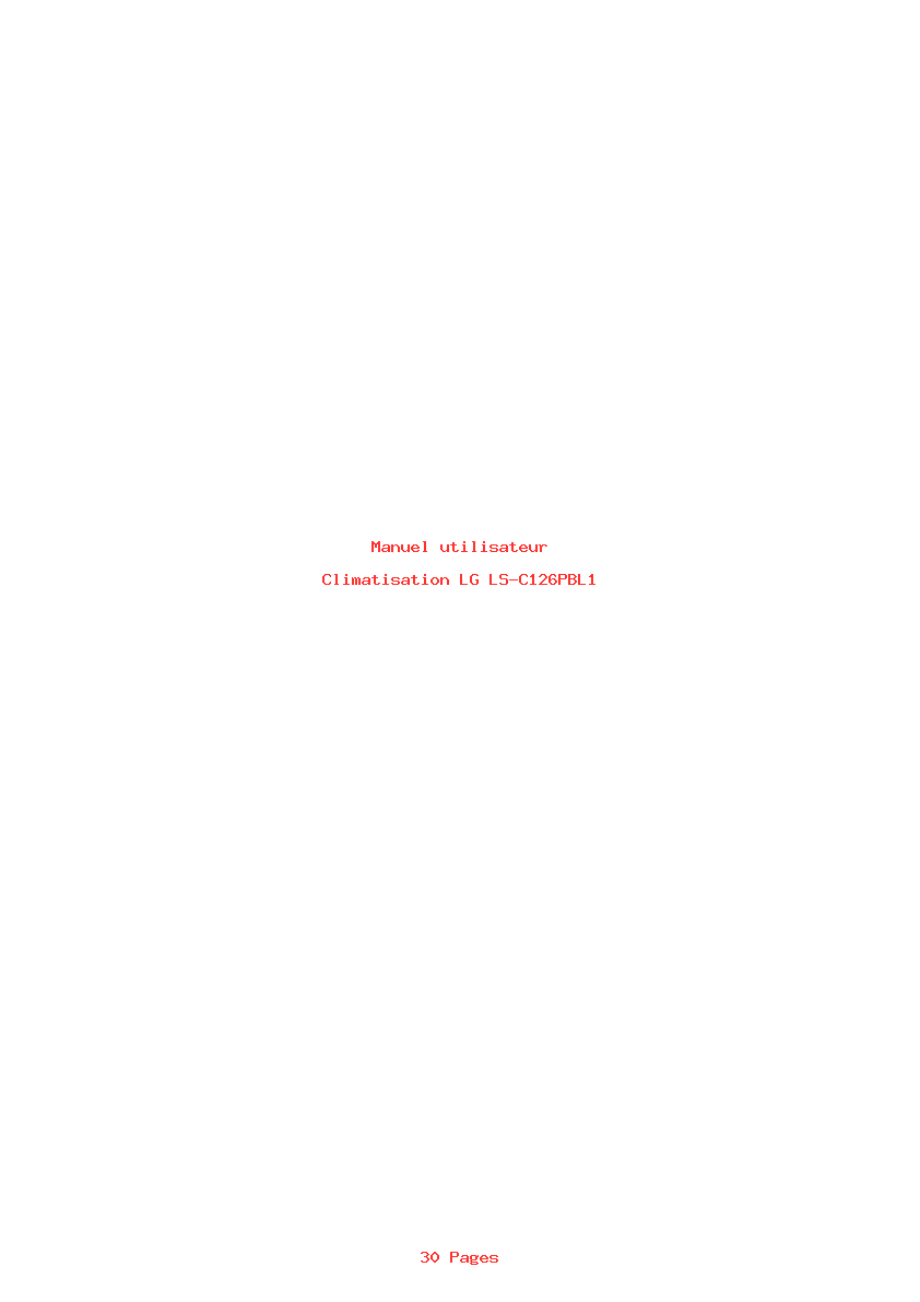 Page 1 de la notice Manuel utilisateur LG LS-C126PBL1