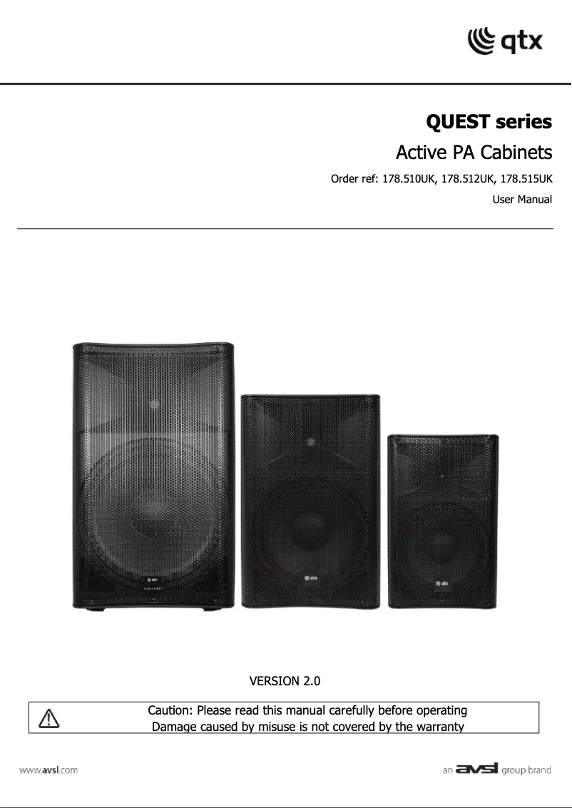 Page 1 of the manual User Manual Qtx QUEST-12A