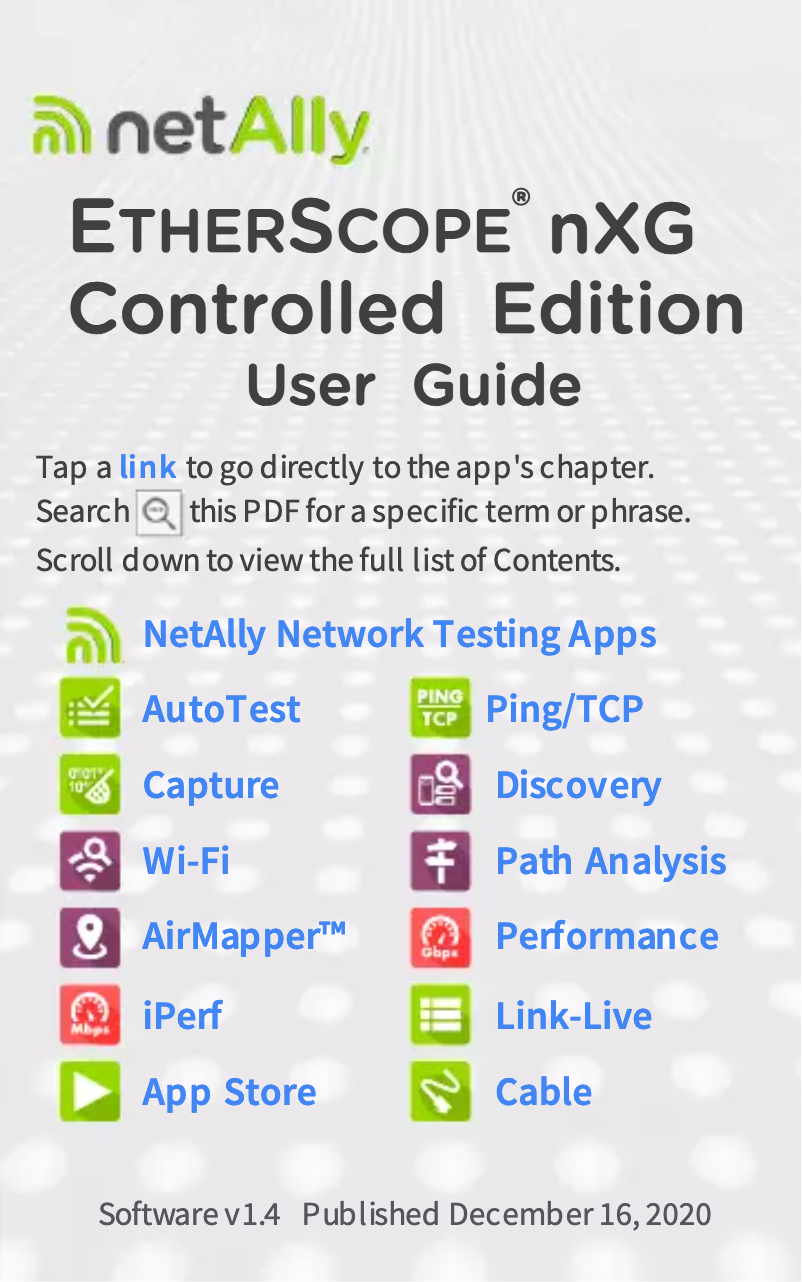Página 1 del manual Manual de usuario NetAlly EtherScope nXG