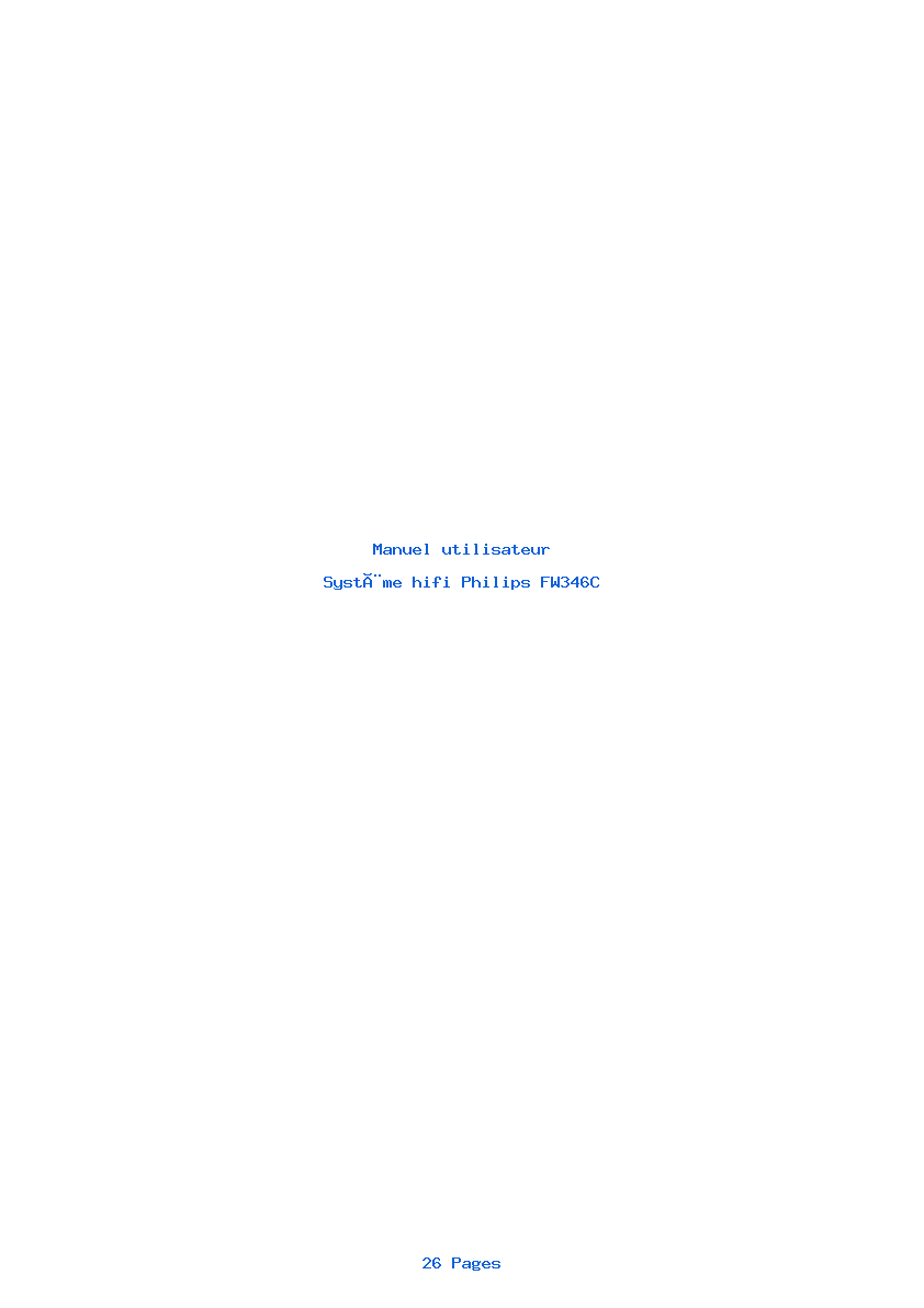 Page 1 de la notice Manuel utilisateur Philips FW346C