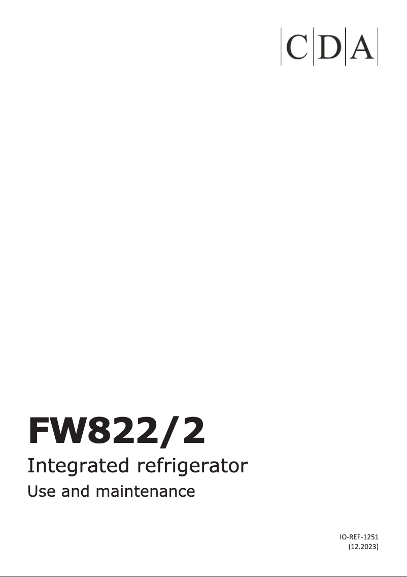 Page 1 of the manual User Manual CDA FW822