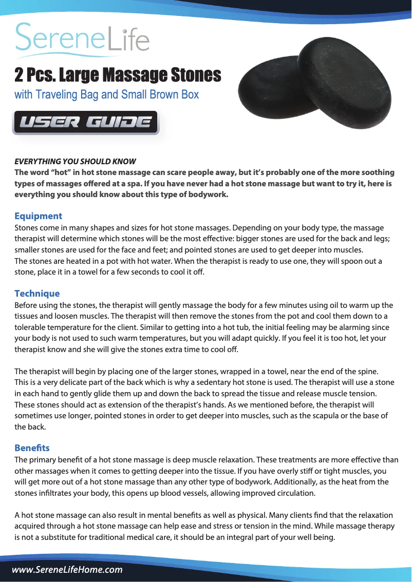 Page 1 de la notice Manuel utilisateur SereneLife PSLMSTN01