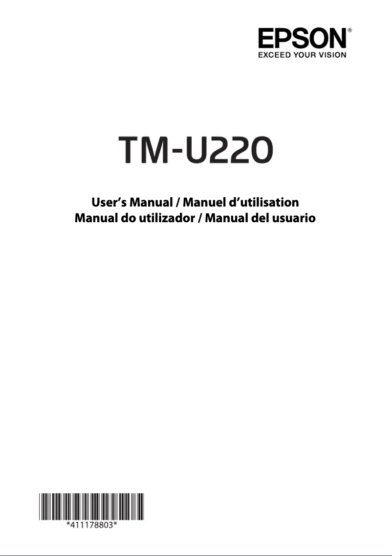 Page 1 de la notice Manuel utilisateur Epson TM-U220