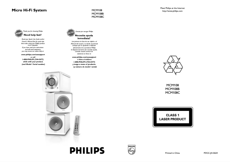 Page 1 de la notice Mode d'emploi Philips MCM108C