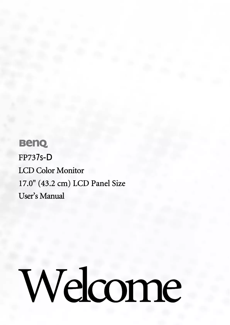 Página 1 del manual Manual de usuario BenQ FP737S-D