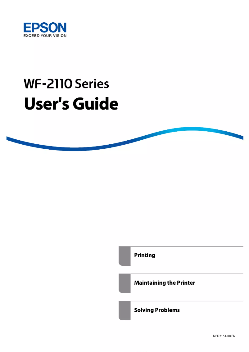 Page 1 de la notice Manuel utilisateur Epson WorkForce WF-2110