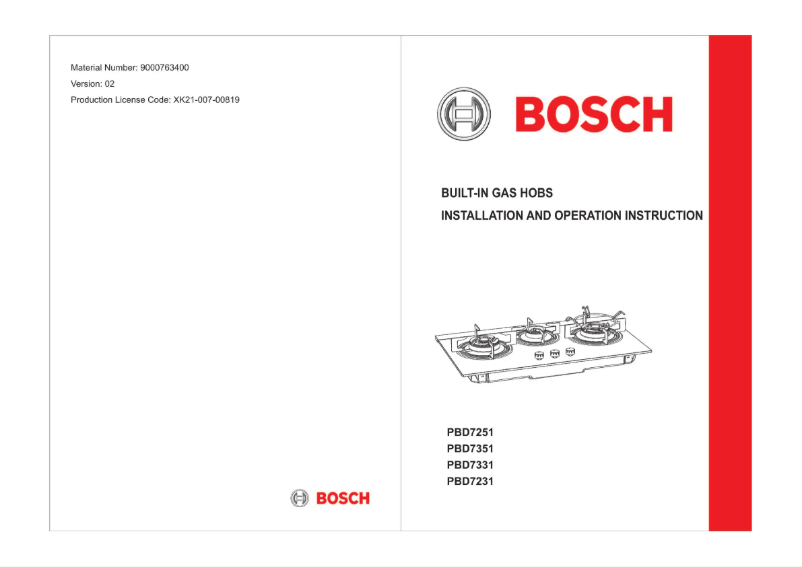 Page 1 of the manual User Manual Bosch PBD7232SG