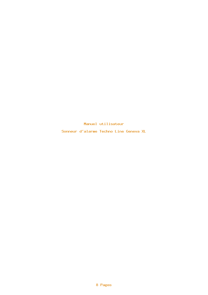Page 1 de la notice Manuel utilisateur Techno Line Geneva XL