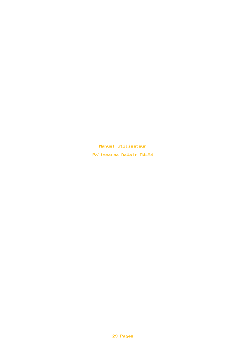 Page 1 de la notice Manuel utilisateur DeWalt DW494