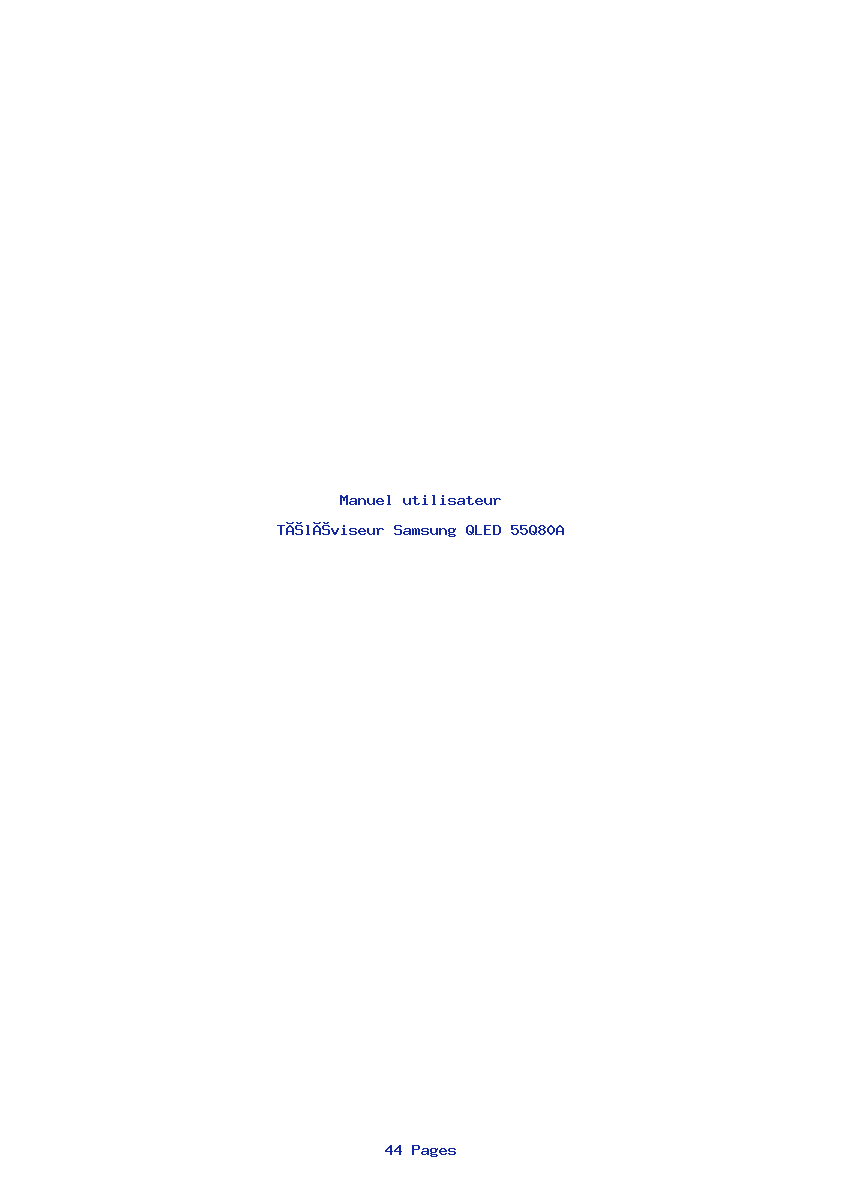 Page 1 de la notice Manuel utilisateur Samsung QLED 55Q80A