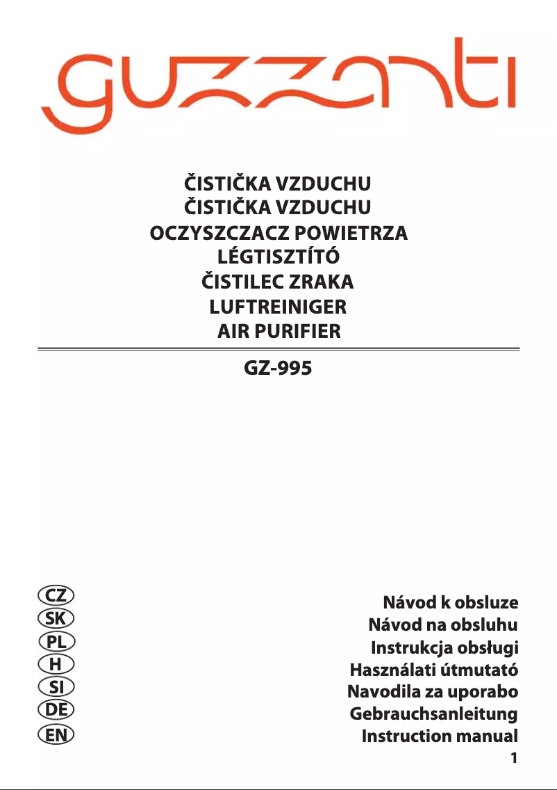 Página 1 del manual Manual de usuario Guzzanti GZ-995
