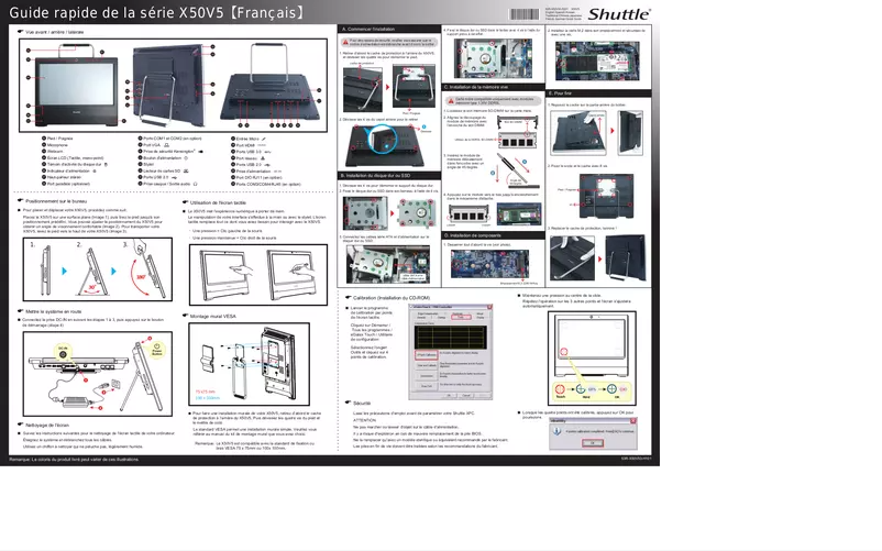 Page 1 de la notice Manuel utilisateur Shuttle XPC Touch PC System POS X5050PA