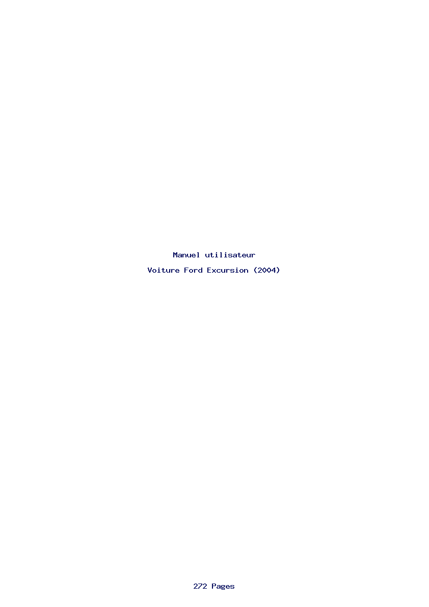 Page 1 de la notice Manuel utilisateur Ford Excursion (2004)