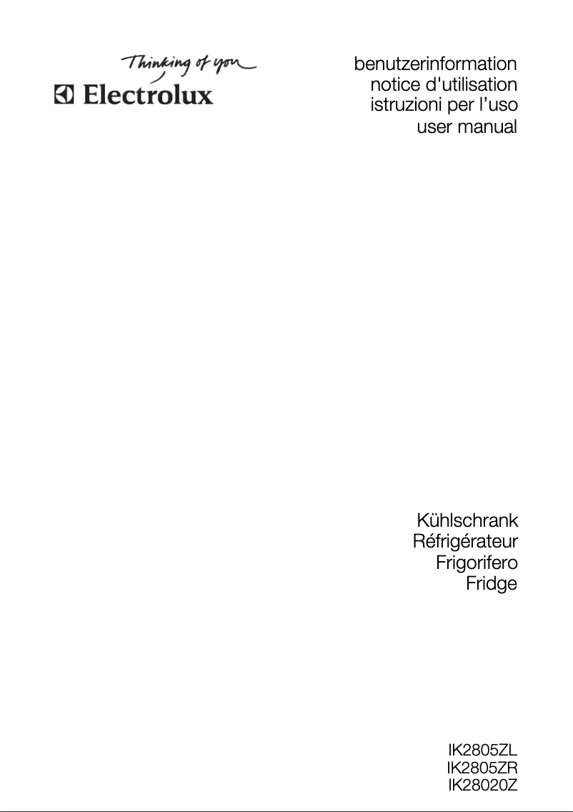 Página 1 del manual Manual de usuario Electrolux IK2805ZR