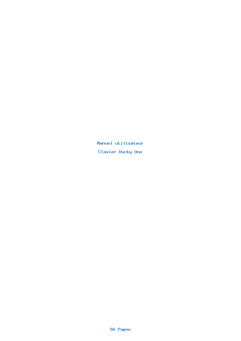 Page 1 de la notice Manuel utilisateur Ducky One