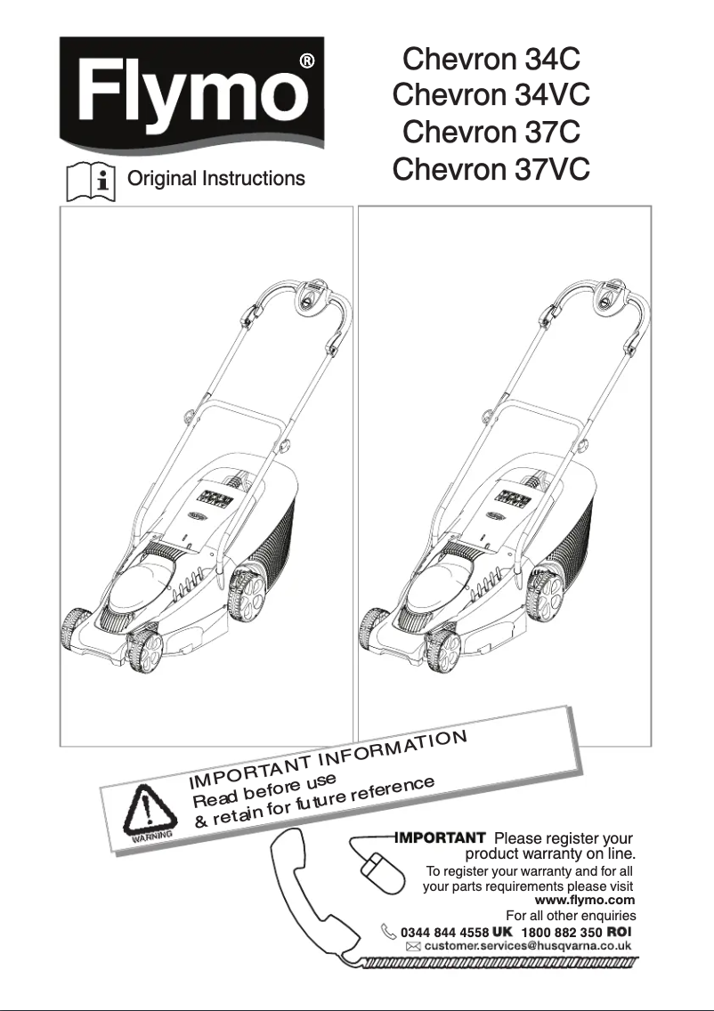 Page 1 of the manual User Manual Flymo Chevron 37C